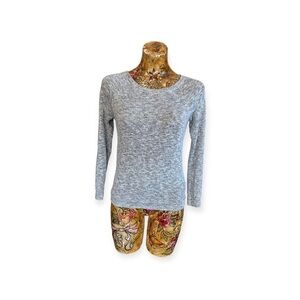 Forever 21 knit top gray gold long sleeve small